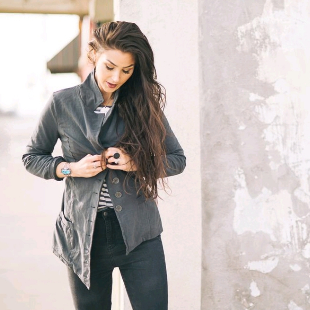 Italian Asymmetrical button jacket